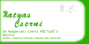 matyas cserni business card